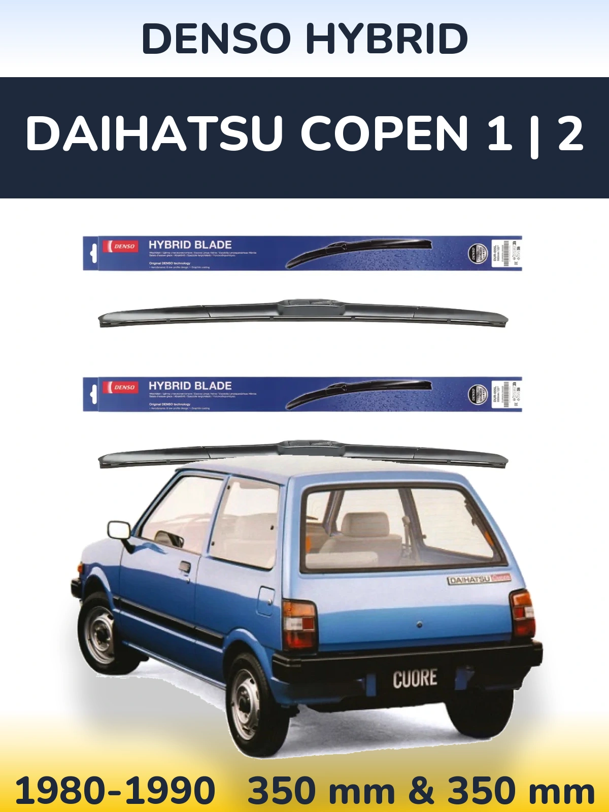 Torkarblad Denso Hybrid för Daihatsu Copen 1 | 2