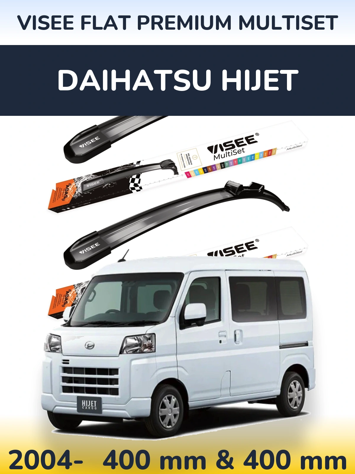 Torkarblad VISEE FLAT PREMIUM MultiSet för Daihatsu HiJet