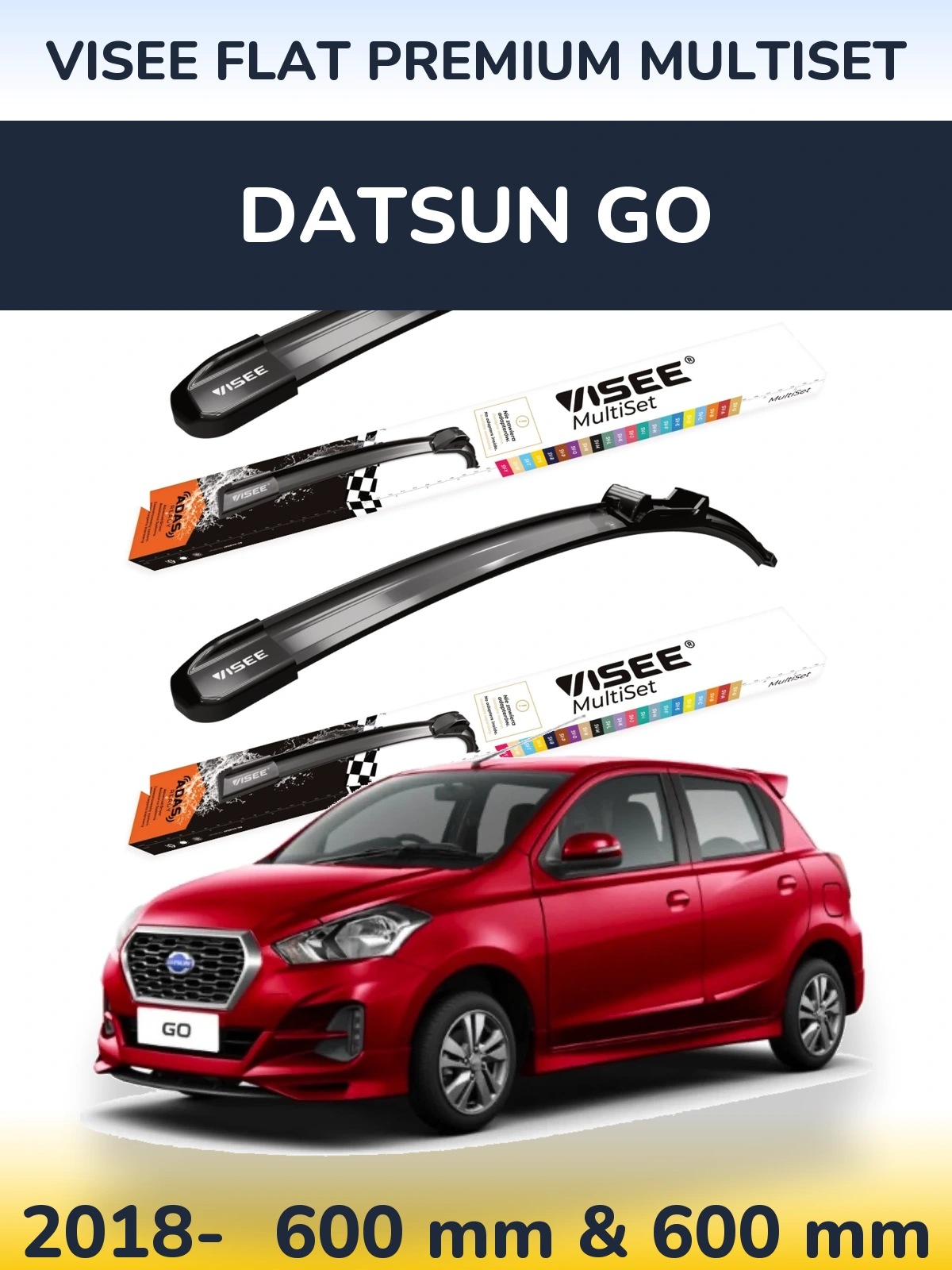 Torkarblad VISEE FLAT PREMIUM MultiSet för Datsun Go