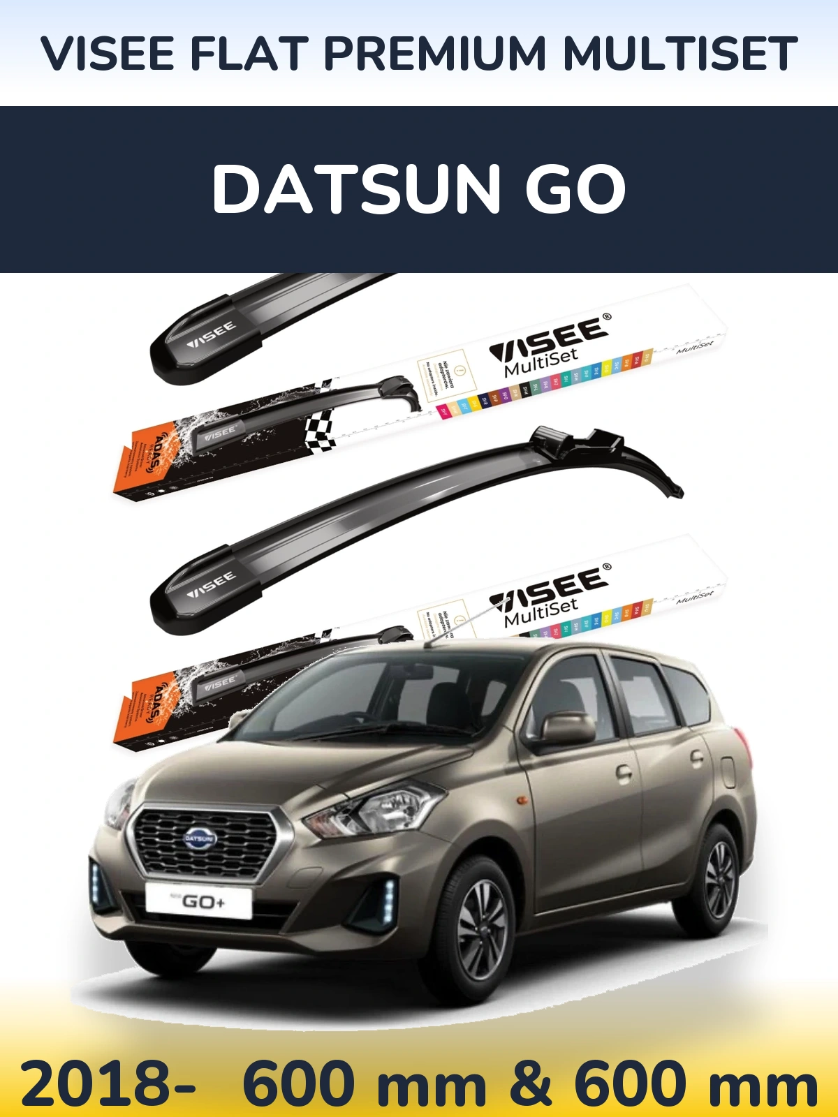 Torkarblad VISEE FLAT PREMIUM MultiSet för Datsun Go