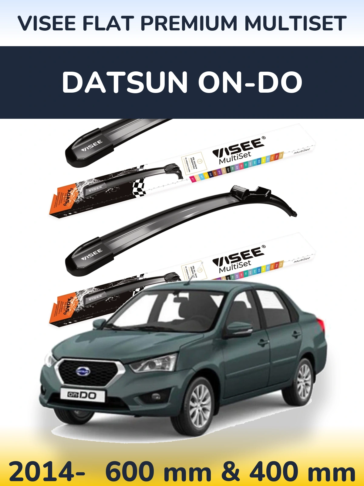 Torkarblad VISEE FLAT PREMIUM MultiSet för Datsun on-DO