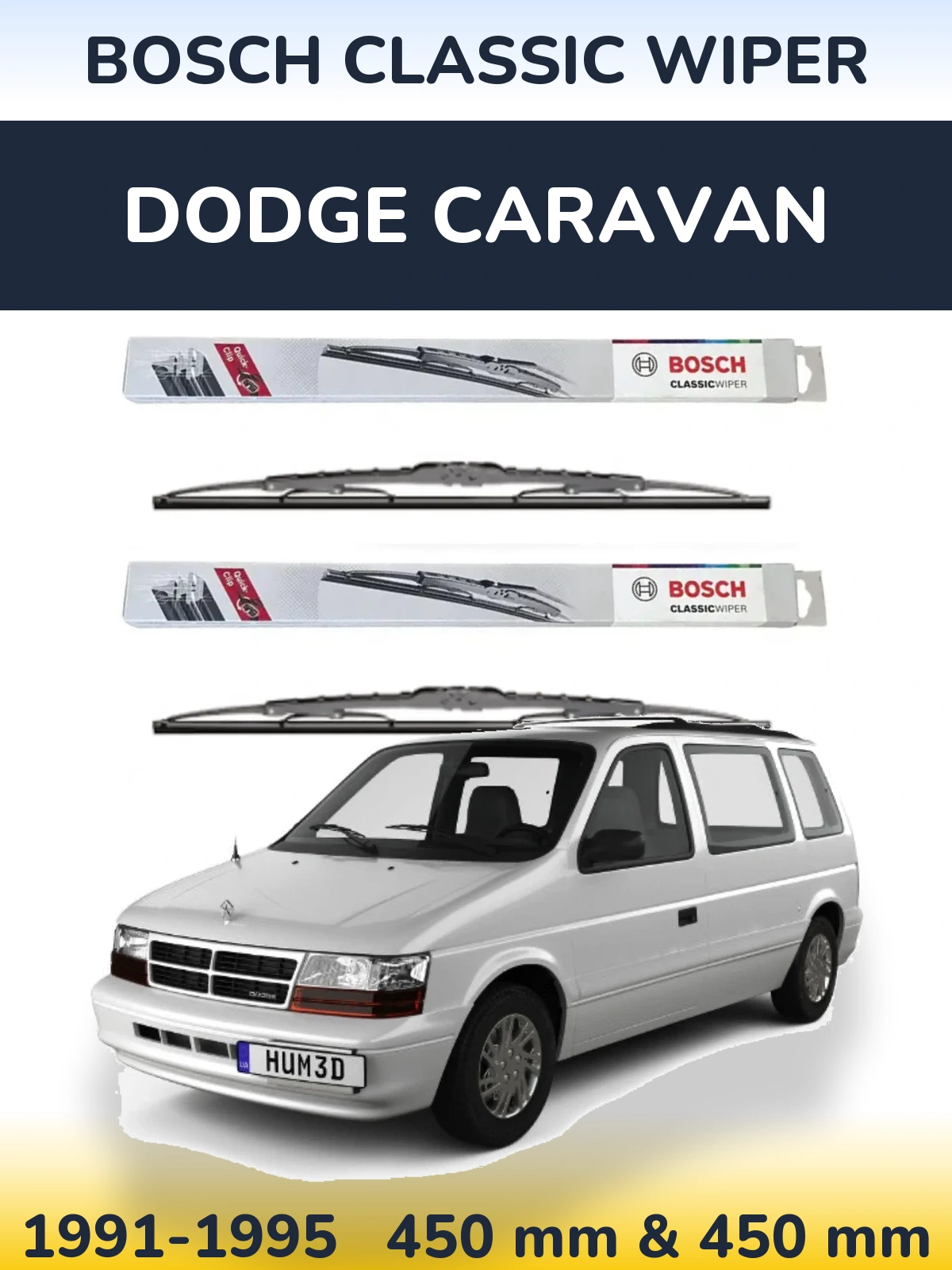 Torkarblad BOSCH Classic Wiper för Dodge Caravan