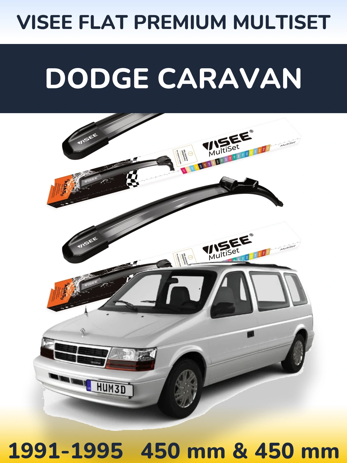Torkarblad VISEE FLAT PREMIUM MultiSet för Dodge Caravan
