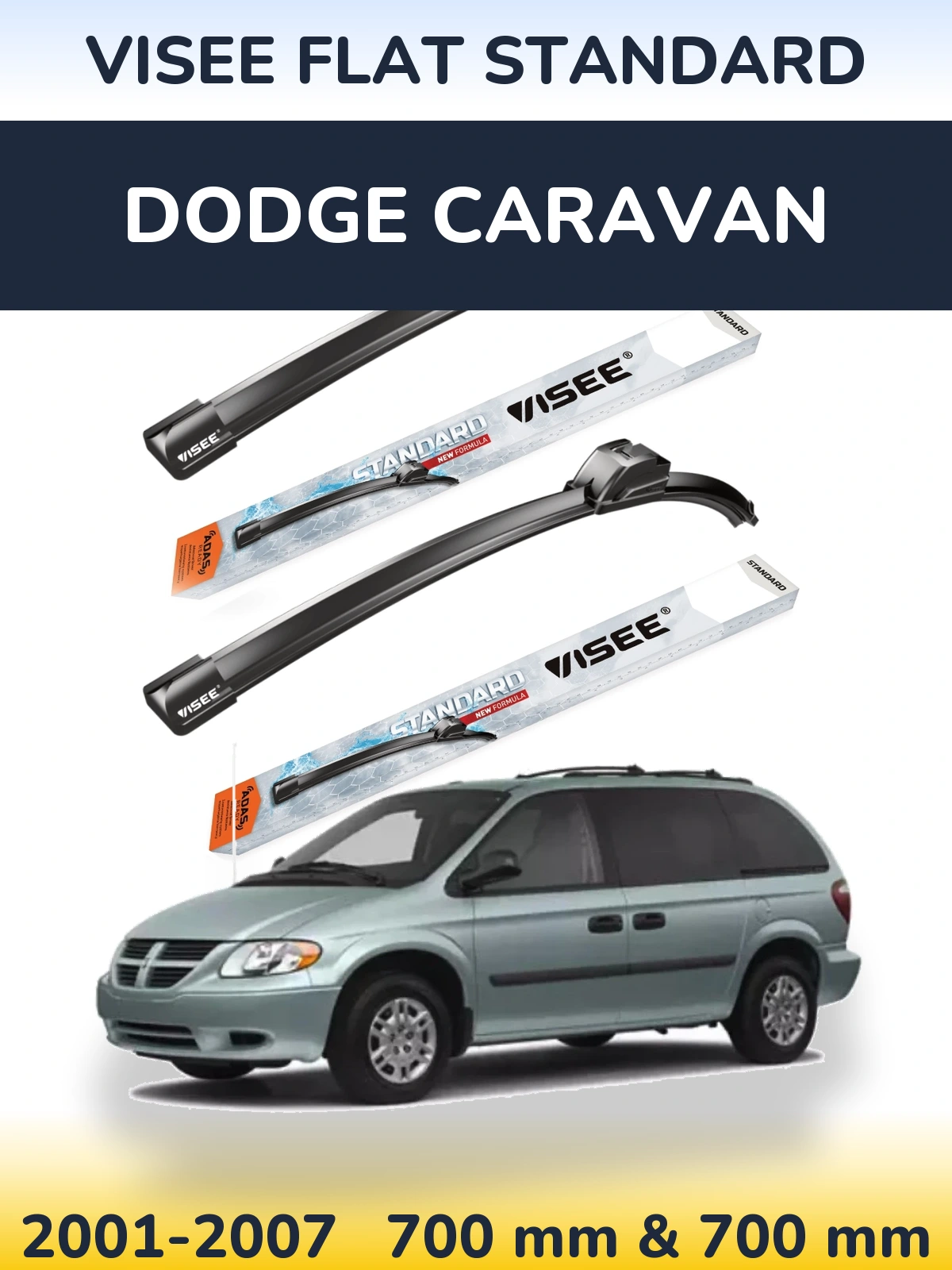 Torkarblad VISEE FLAT STANDARD för Dodge Caravan