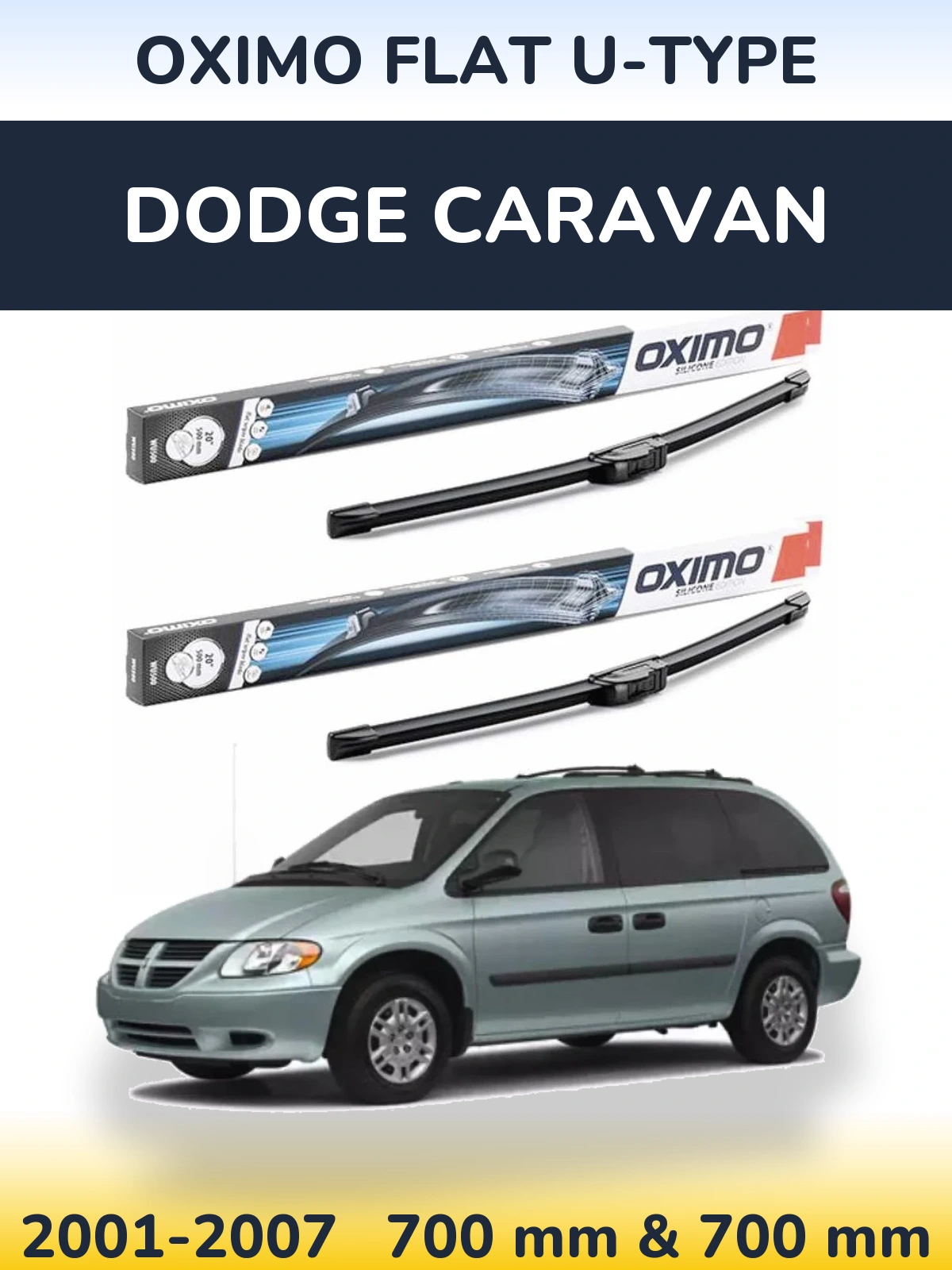 Torkarblad Oximo Flat U-type för Dodge Caravan
