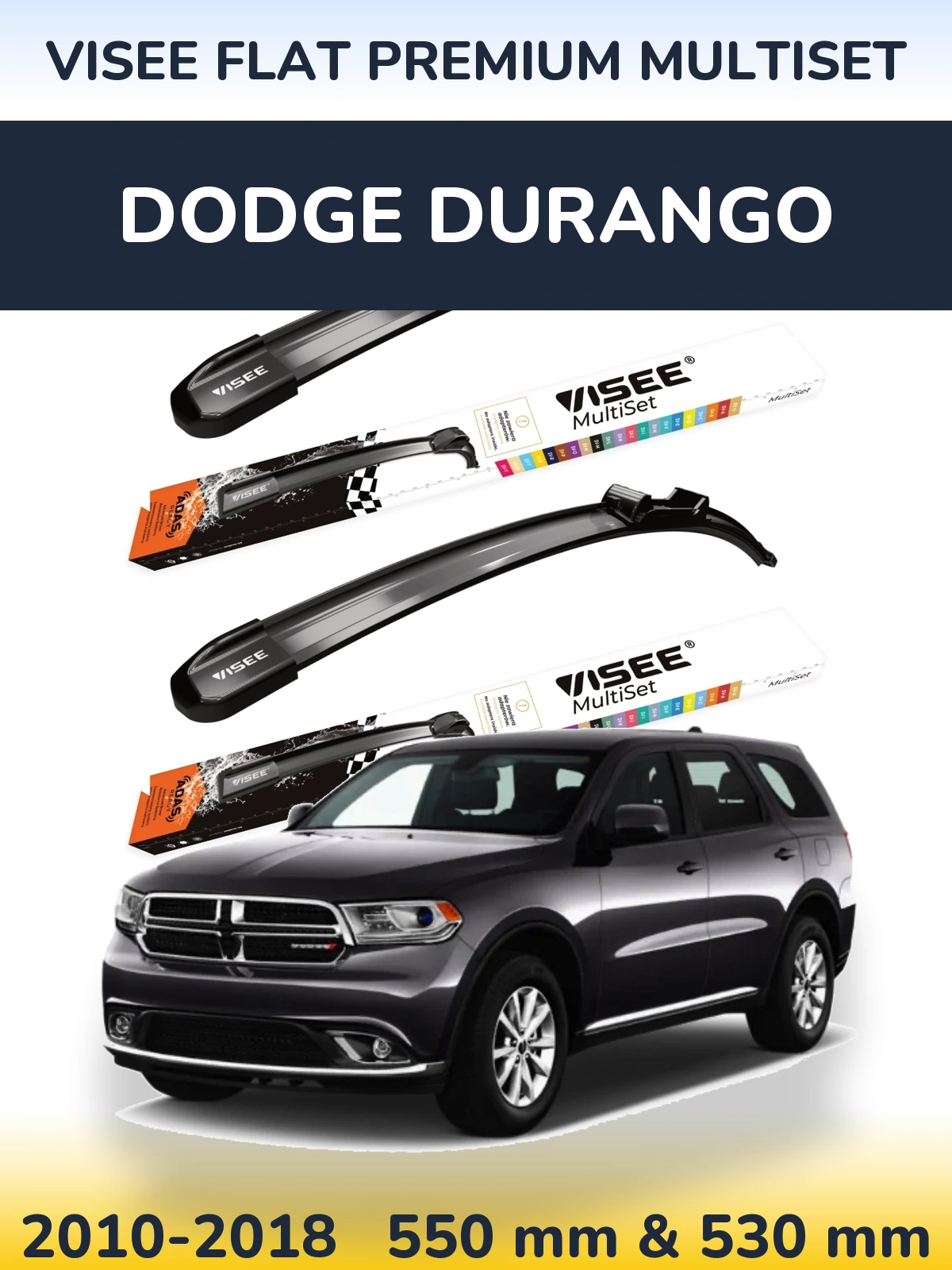 Torkarblad VISEE FLAT PREMIUM MultiSet för Dodge Durango