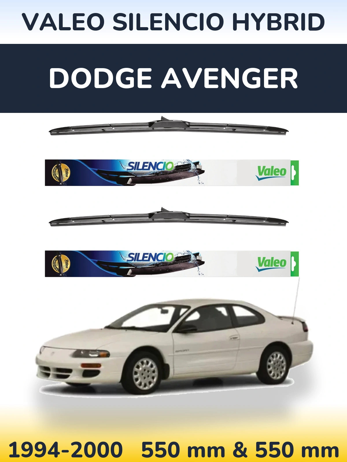 Torkarblad Valeo Silencio Hybrid för Dodge Avenger
