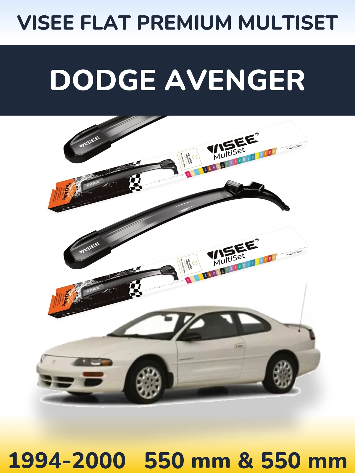 Torkarblad VISEE FLAT PREMIUM MultiSet för Dodge Avenger