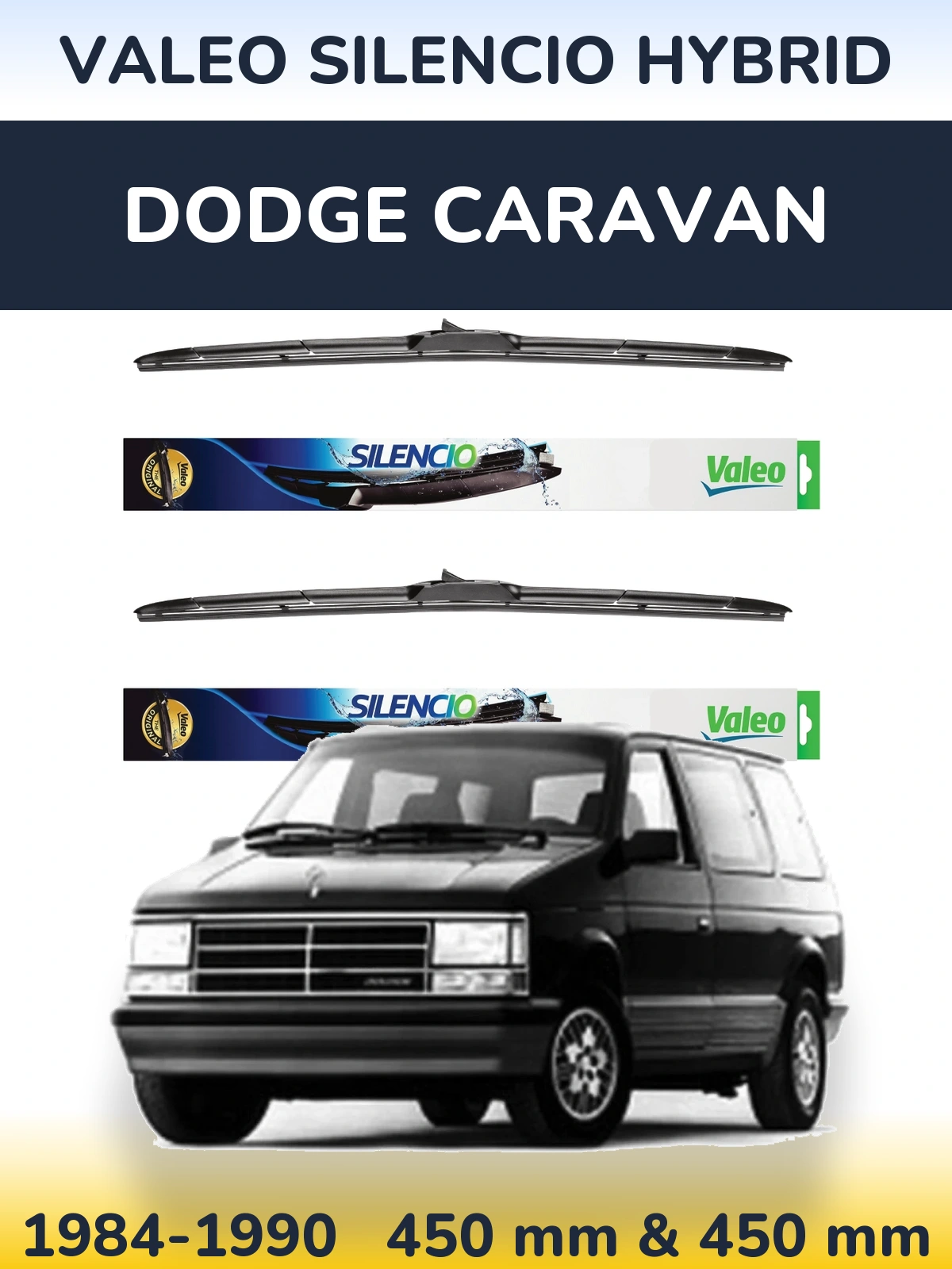 Torkarblad Valeo Silencio Hybrid för Dodge Caravan