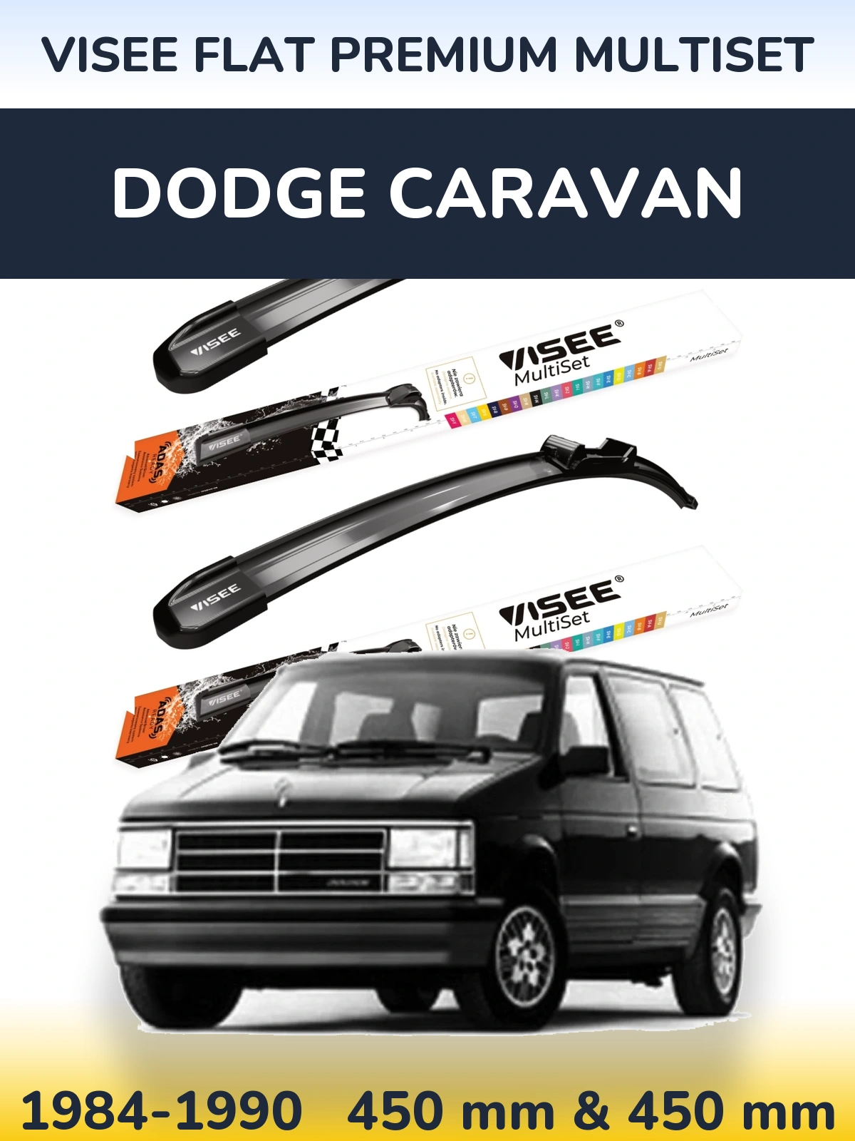 Torkarblad VISEE FLAT PREMIUM MultiSet för Dodge Caravan