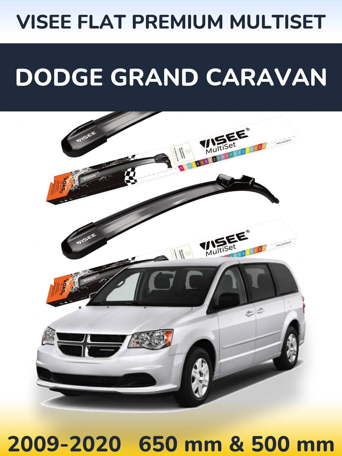 Torkarblad VISEE FLAT PREMIUM MultiSet för Dodge Grand Caravan