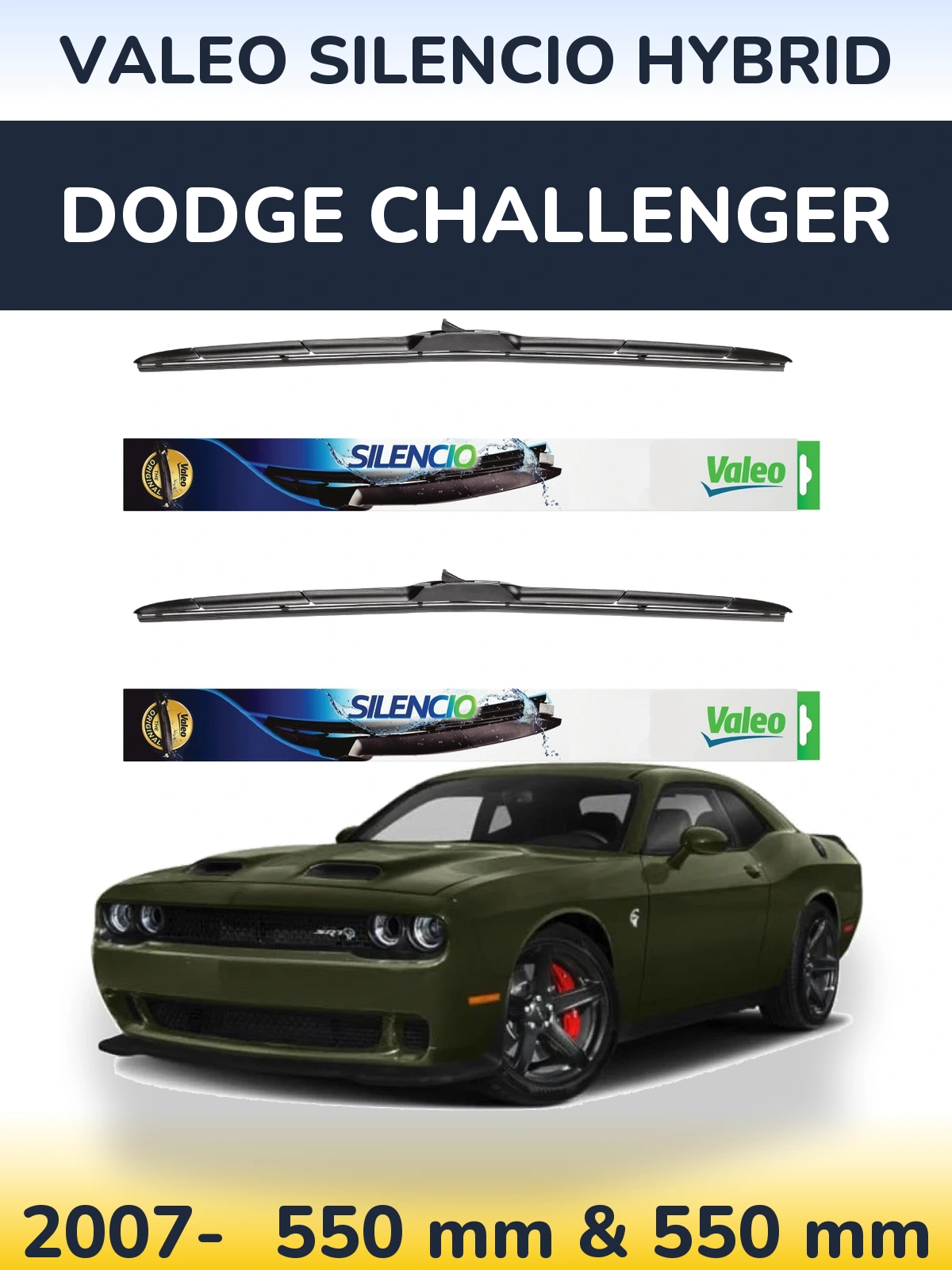 Torkarblad Valeo Silencio Hybrid för Dodge Challenger