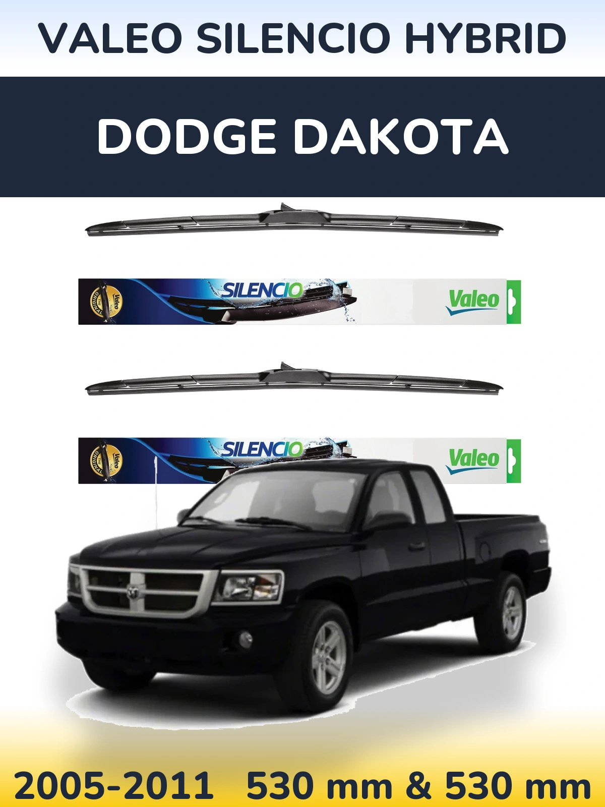 Torkarblad Valeo Silencio Hybrid för Dodge Dakota