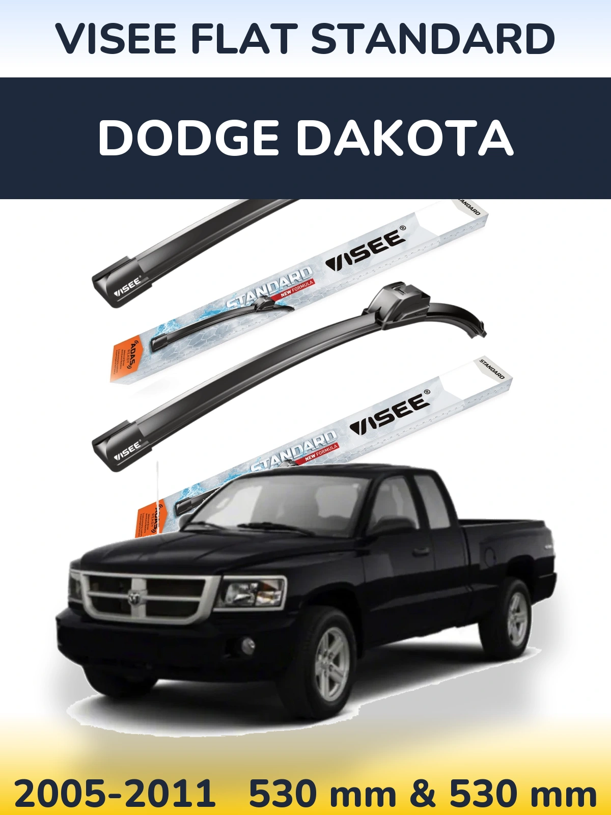 Torkarblad VISEE FLAT STANDARD för Dodge Dakota