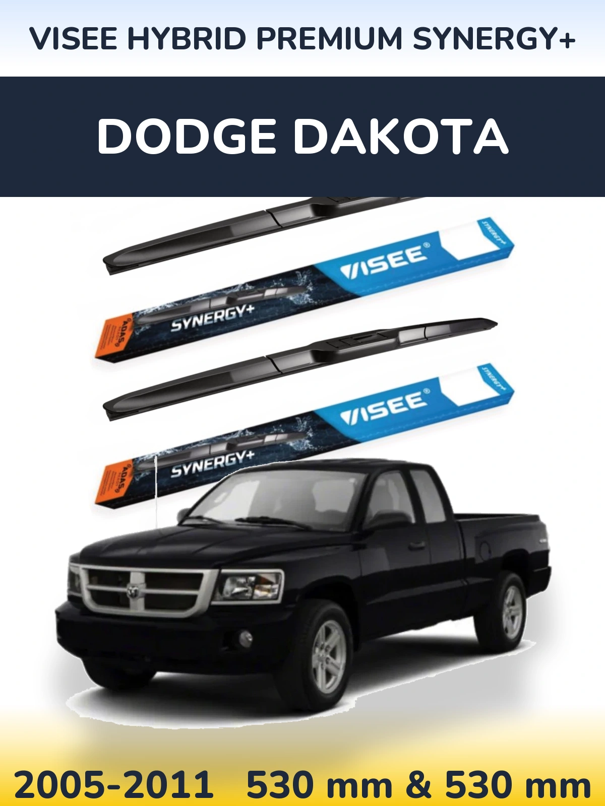 Torkarblad VISEE HYBRID PREMIUM SYNERGY+ för Dodge Dakota