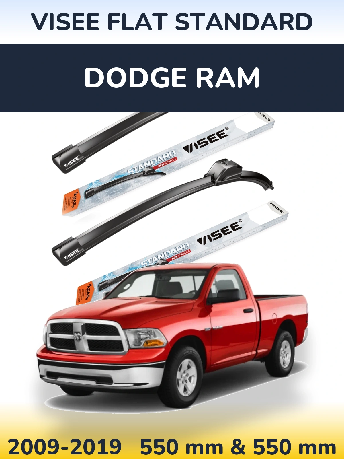 Torkarblad VISEE FLAT STANDARD för Dodge RAM