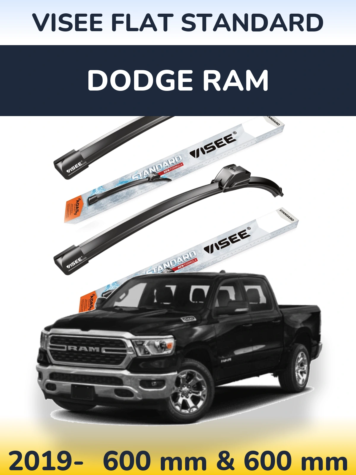 Torkarblad VISEE FLAT STANDARD för Dodge RAM