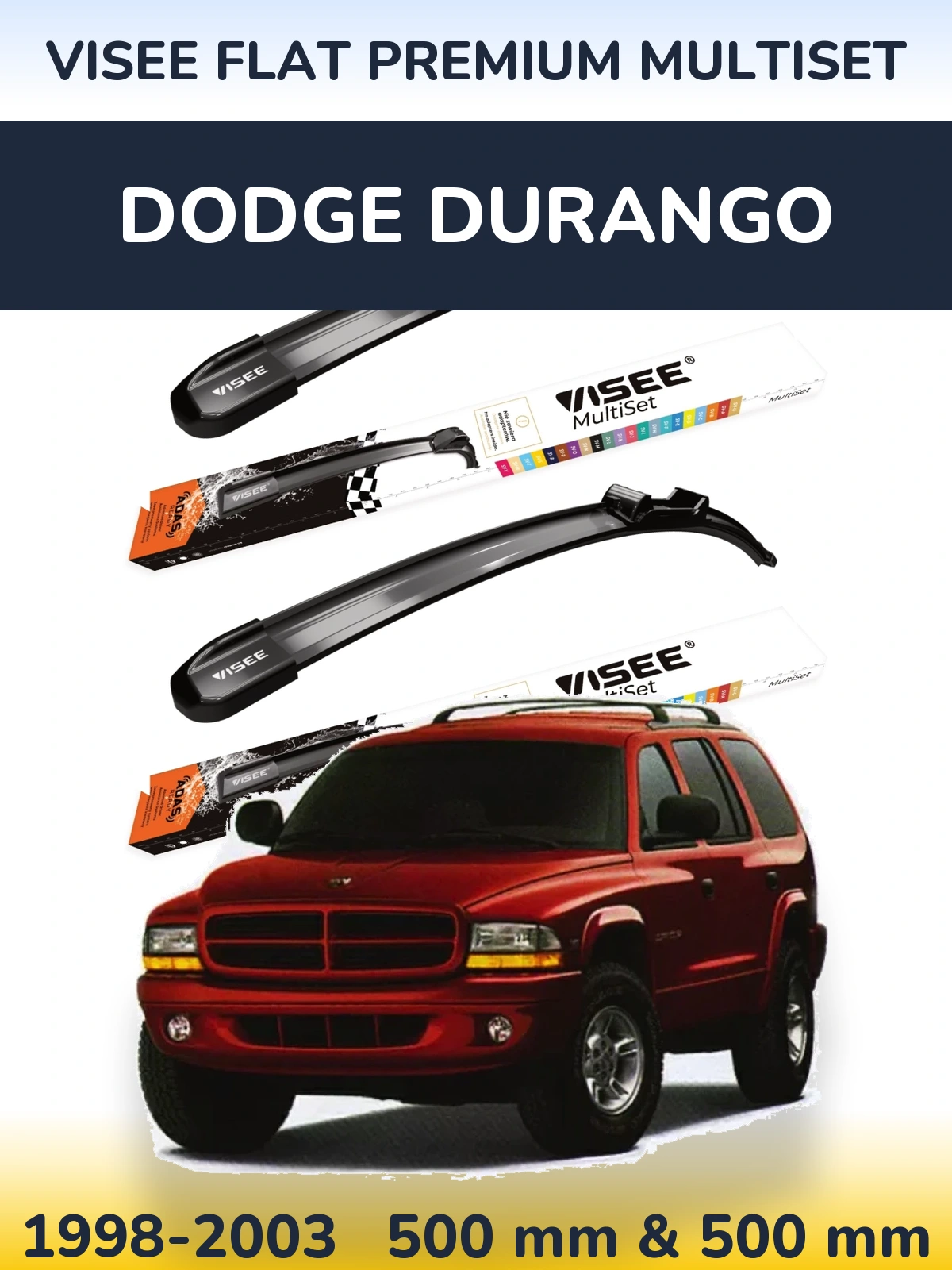 Torkarblad VISEE FLAT PREMIUM MultiSet för Dodge Durango