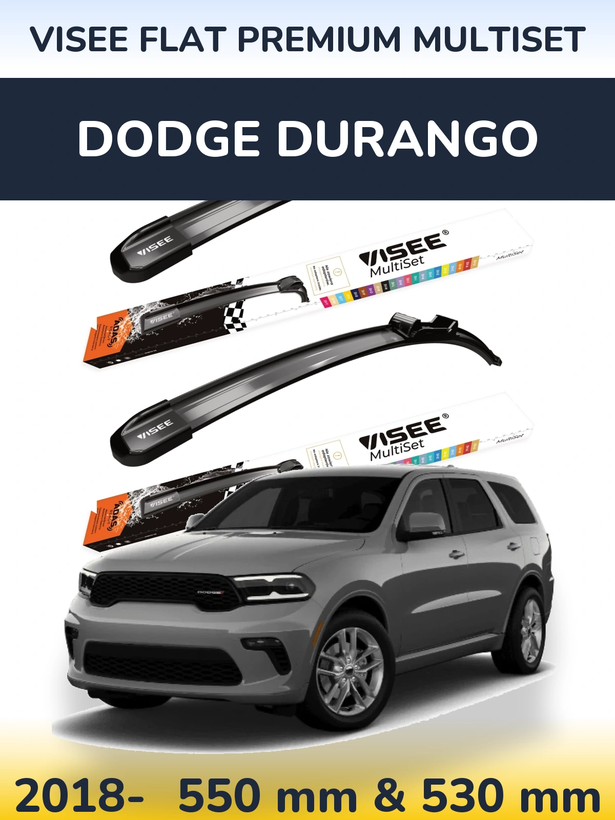 Torkarblad VISEE FLAT PREMIUM MultiSet för Dodge Durango
