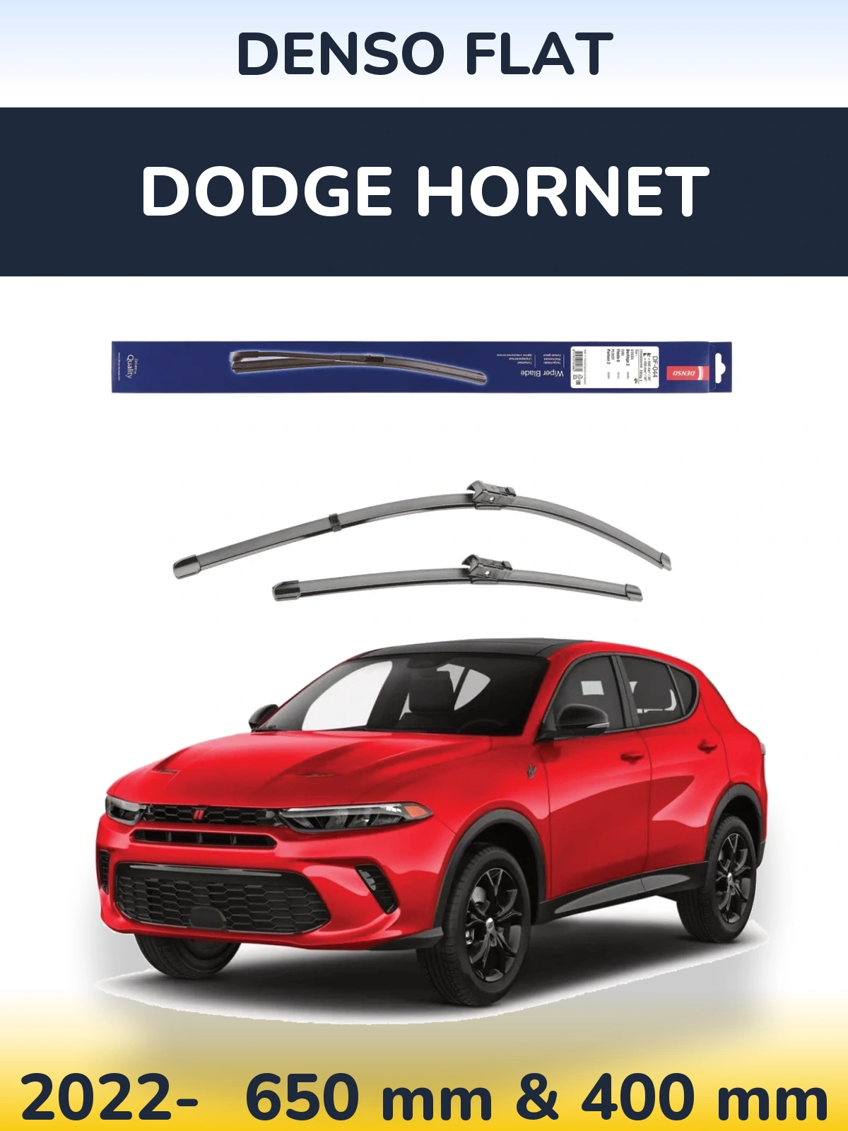 Комплект передних дворников Denso Flat 650 & 400 мм для Dodge Hornet 2022-2026