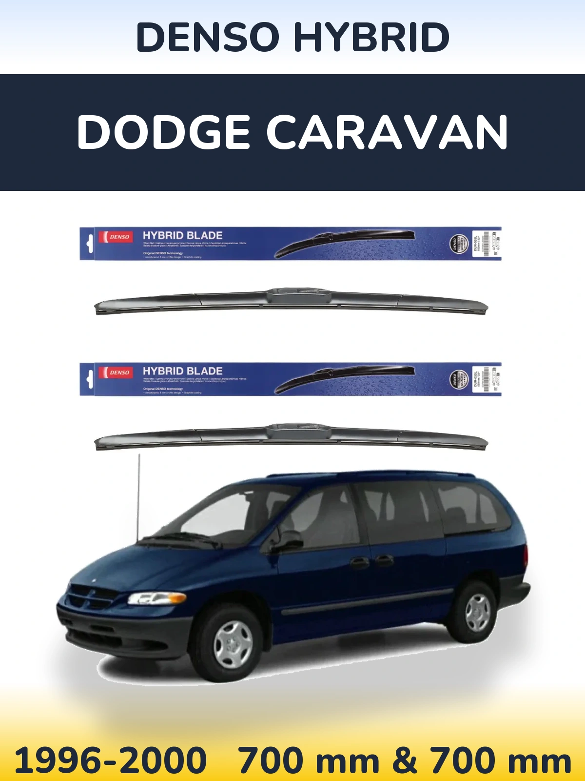 Torkarblad Denso Hybrid för Dodge Caravan