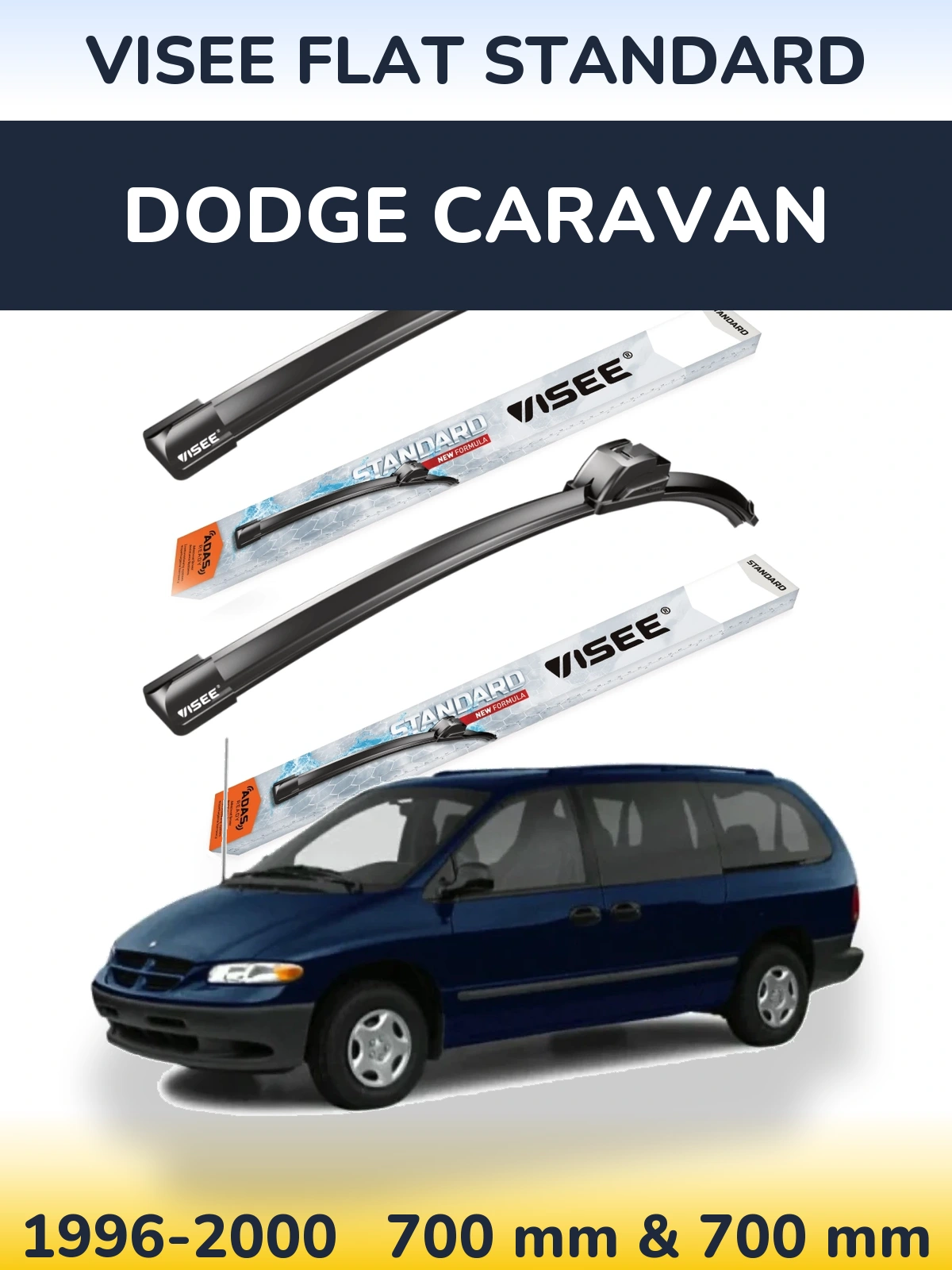 Torkarblad VISEE FLAT STANDARD för Dodge Caravan