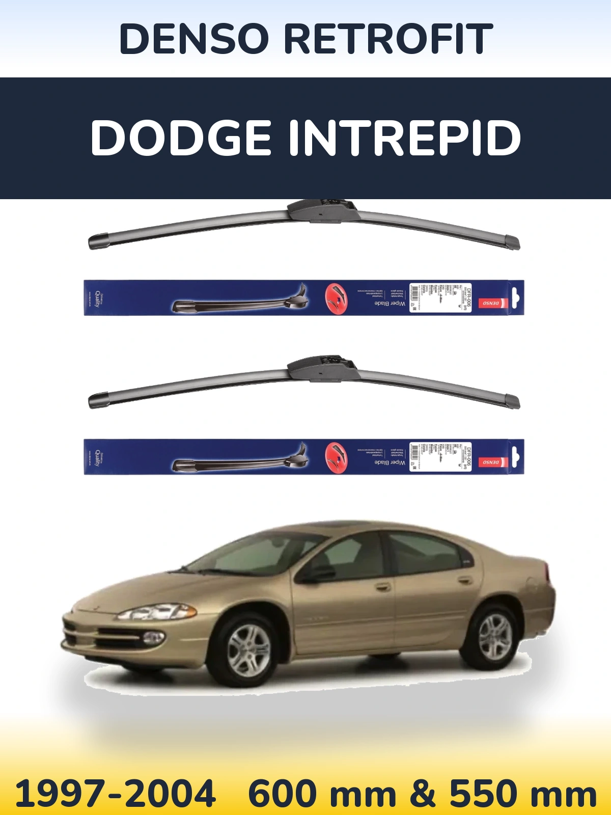 Комплект передних дворников Denso Retrofit 600 & 550 мм для Dodge Intrepid 1997-2004