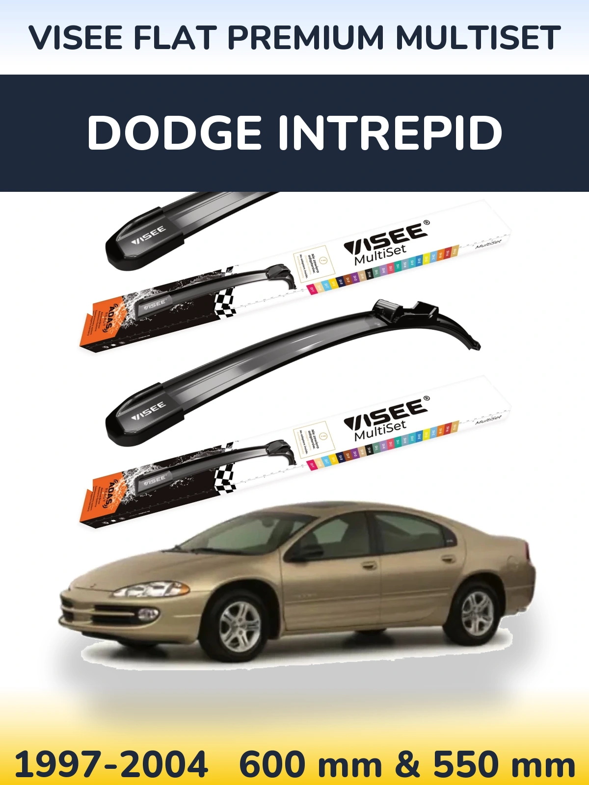 Torkarblad VISEE FLAT PREMIUM MultiSet för Dodge Intrepid