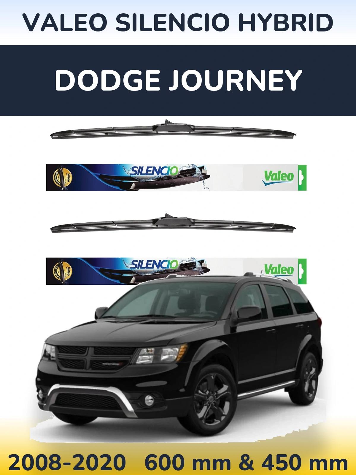 Torkarblad Valeo Silencio Hybrid för Dodge Journey