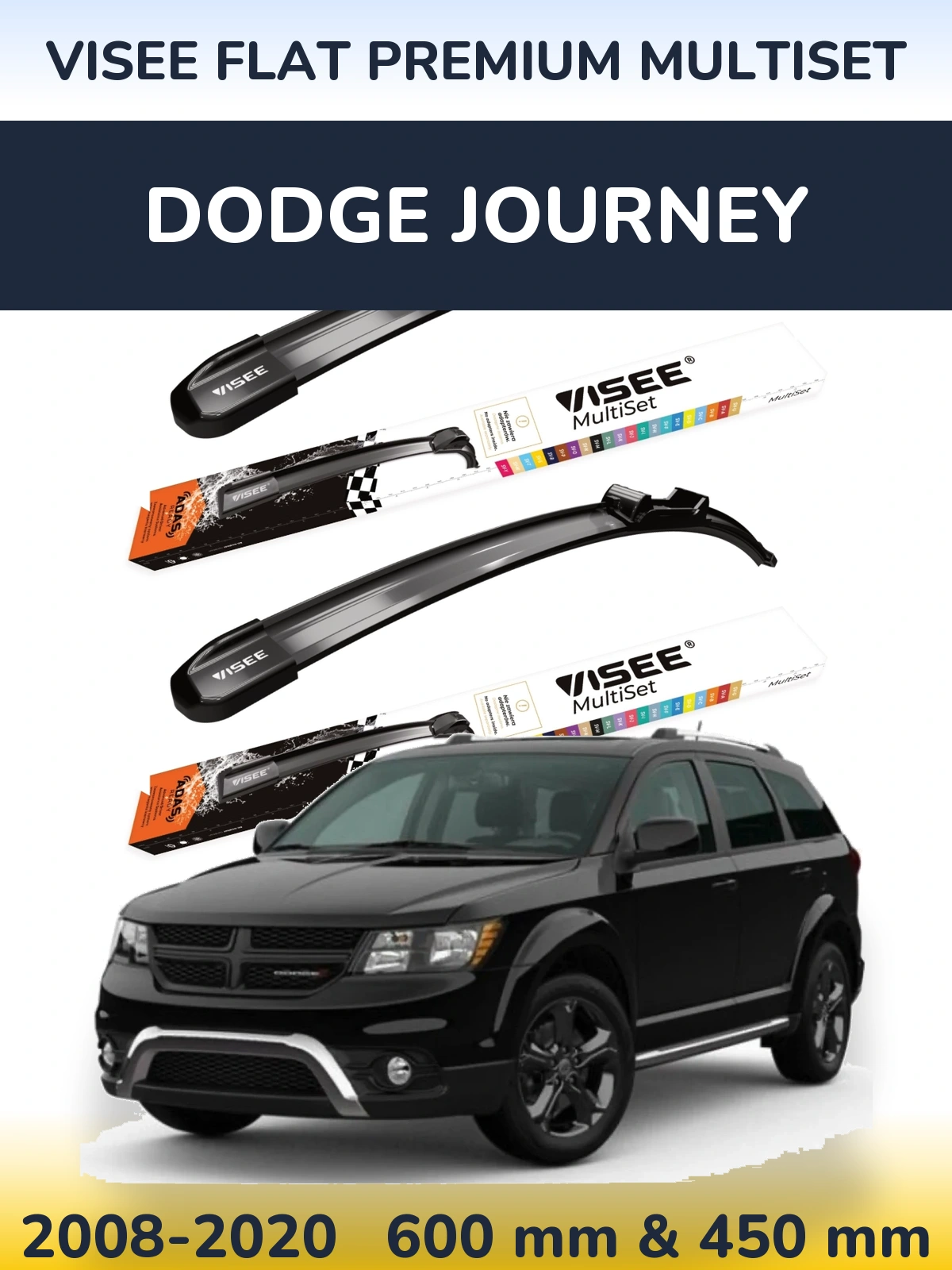 Torkarblad VISEE FLAT PREMIUM MultiSet för Dodge Journey
