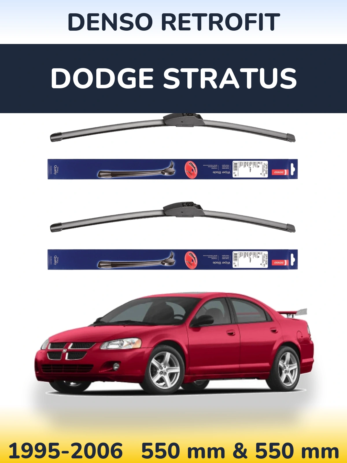 Комплект передних дворников Denso Retrofit 550 & 550 мм для Dodge Stratus 1995-2006