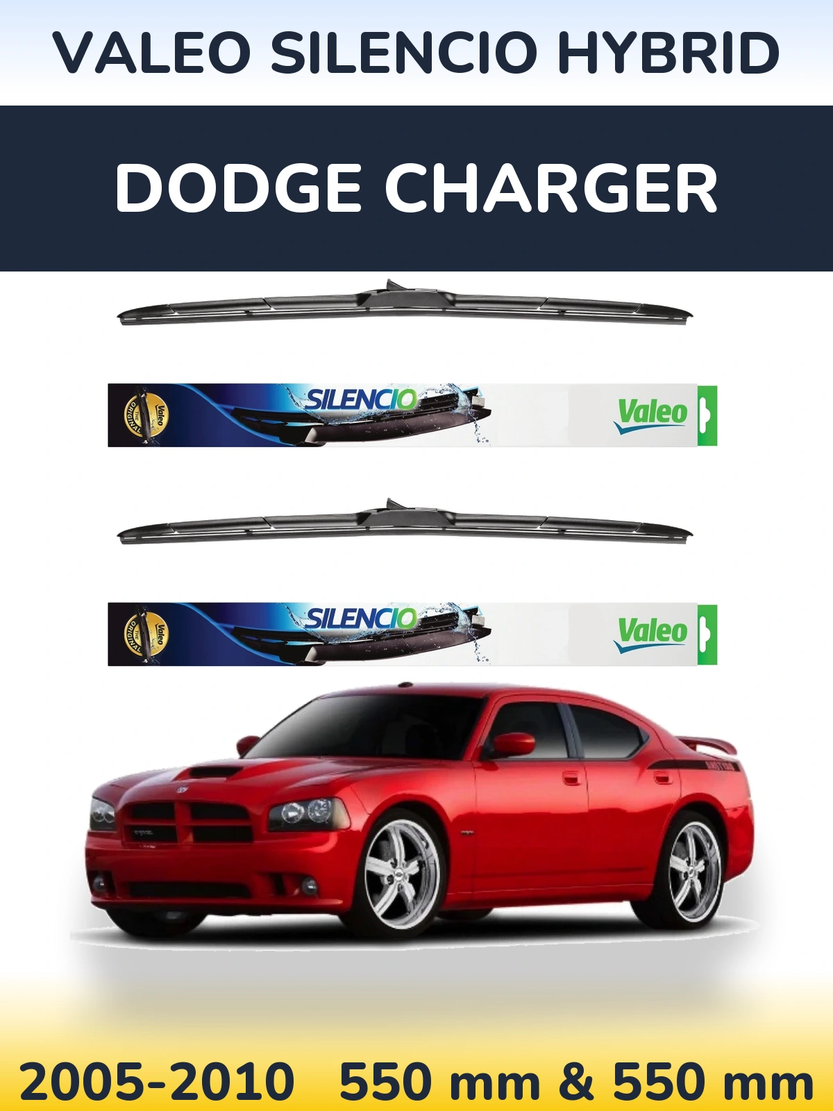 Torkarblad Valeo Silencio Hybrid för Dodge Charger
