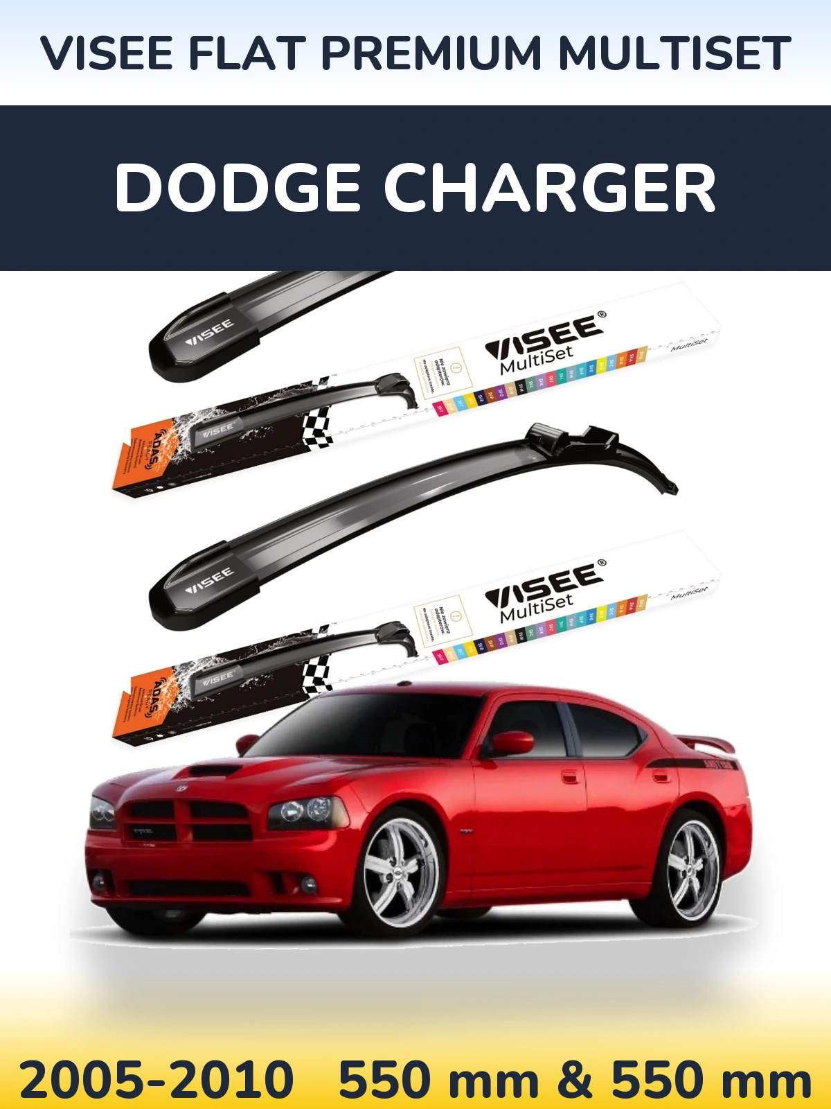 Torkarblad VISEE FLAT PREMIUM MultiSet för Dodge Charger