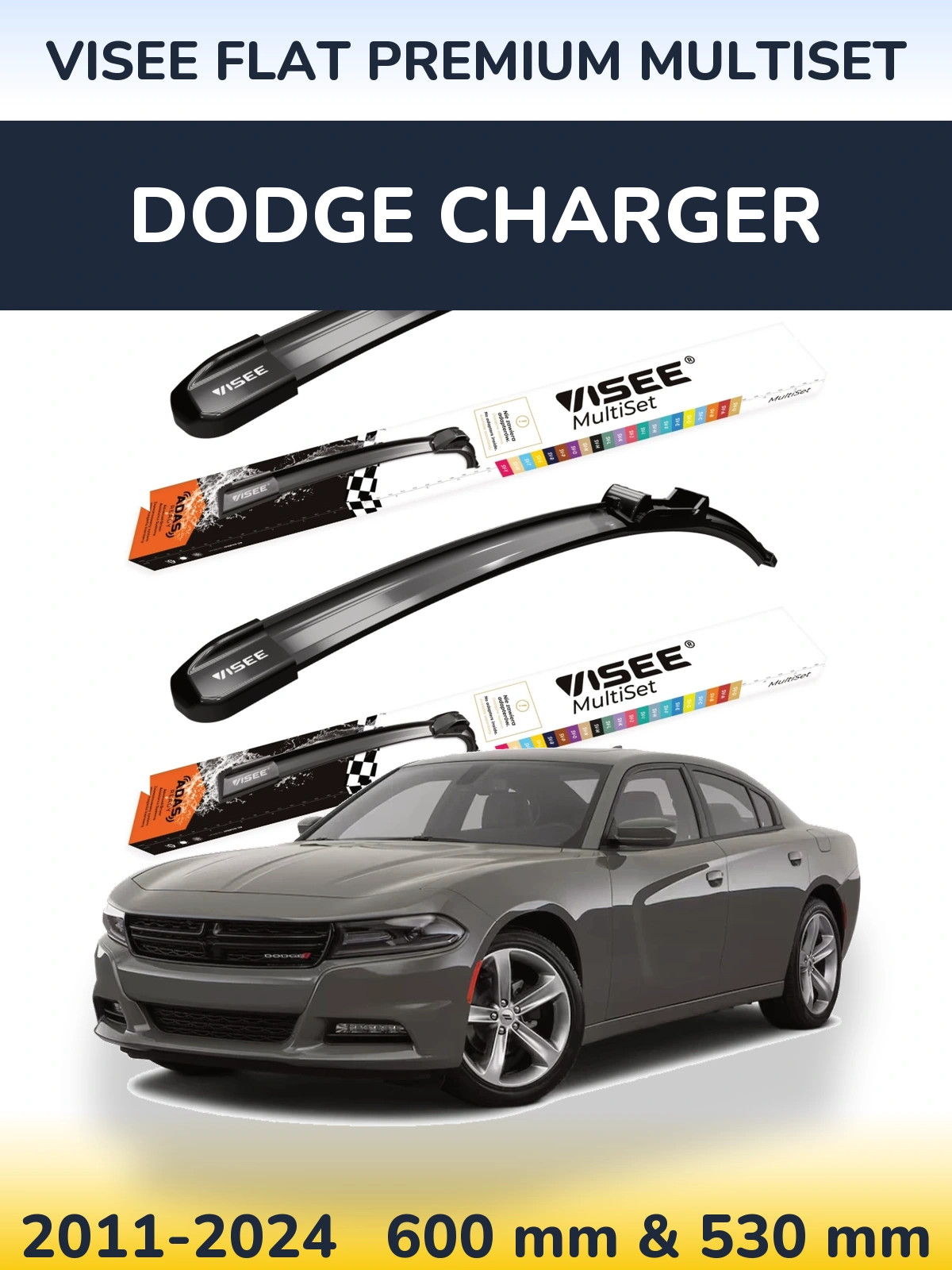 Torkarblad VISEE FLAT PREMIUM MultiSet för Dodge Charger