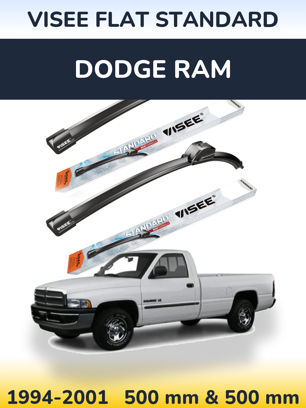 Torkarblad VISEE FLAT STANDARD för Dodge RAM