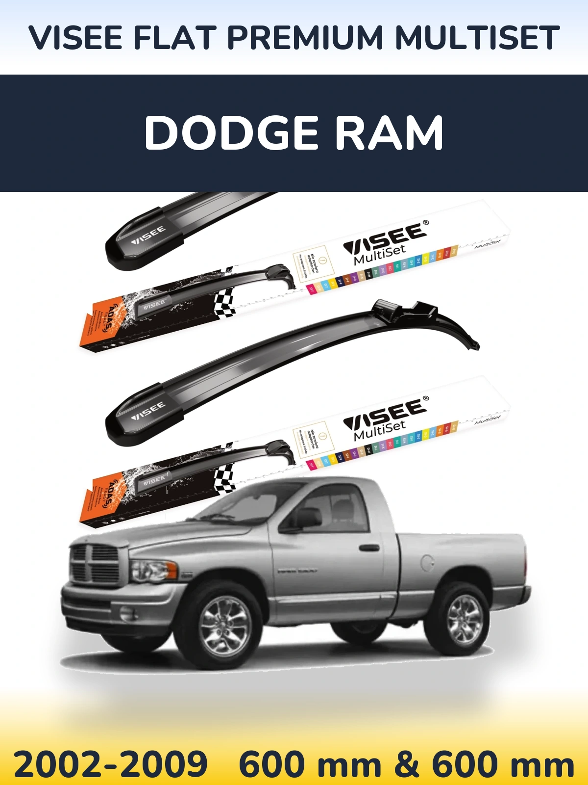 Torkarblad VISEE FLAT PREMIUM MultiSet för Dodge RAM