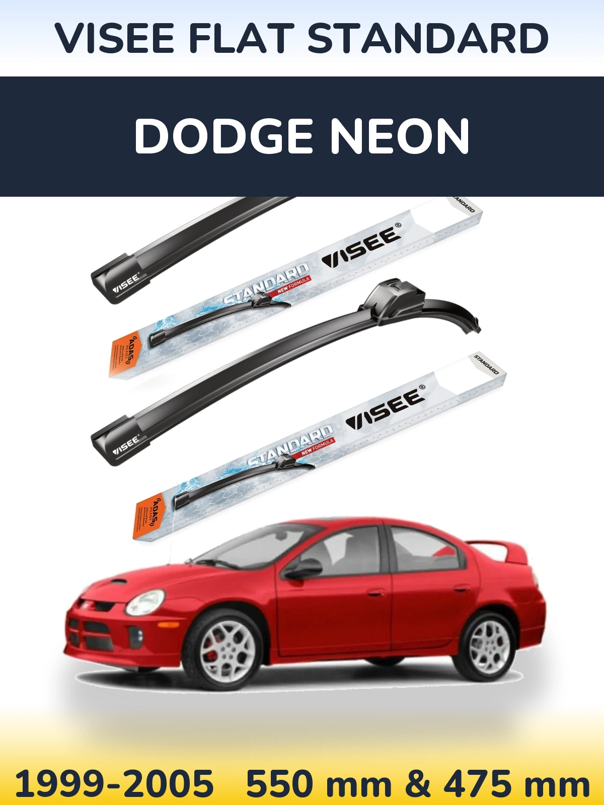 Torkarblad VISEE FLAT STANDARD för Dodge Neon