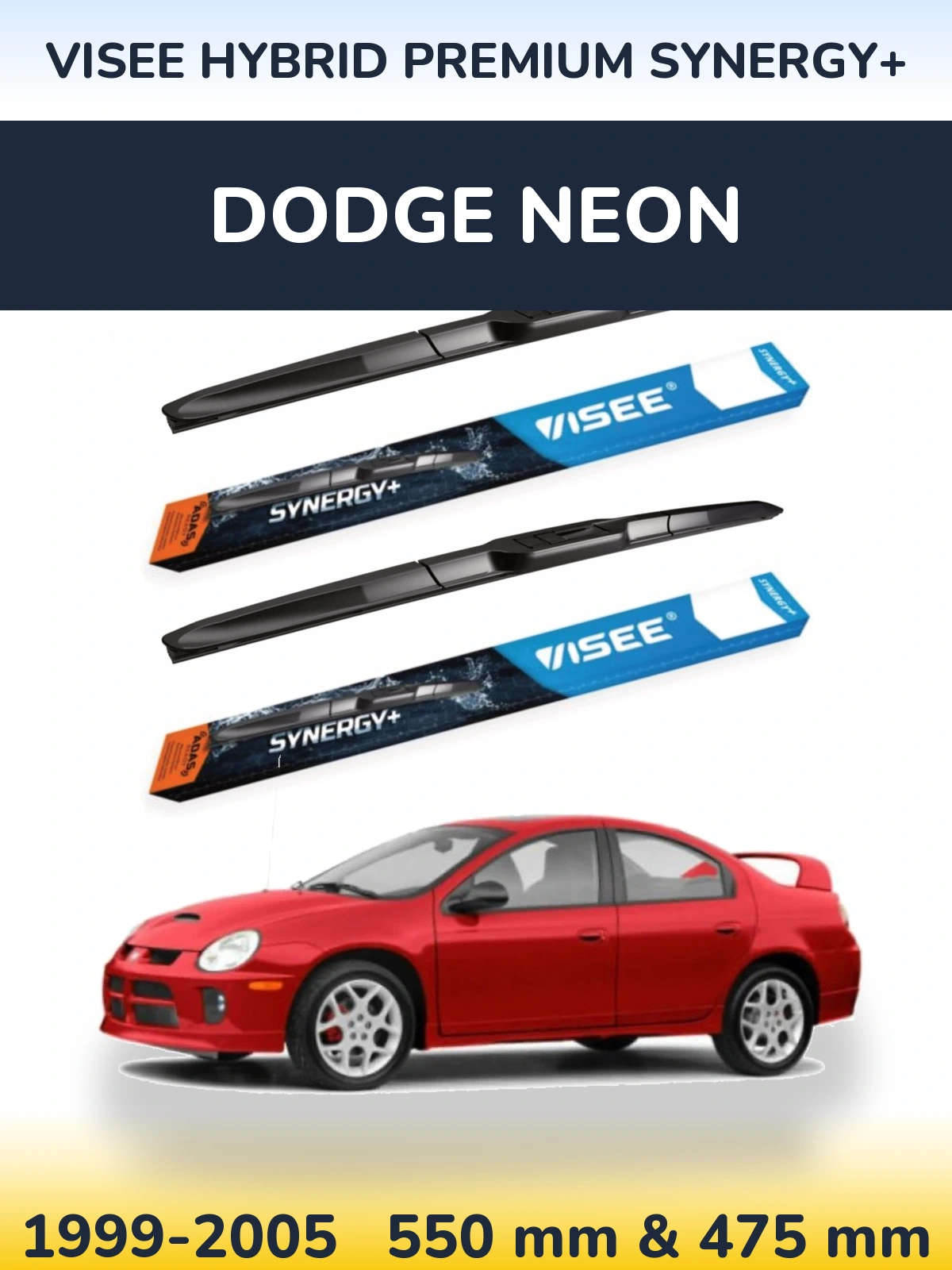 Torkarblad VISEE HYBRID PREMIUM SYNERGY+ för Dodge Neon