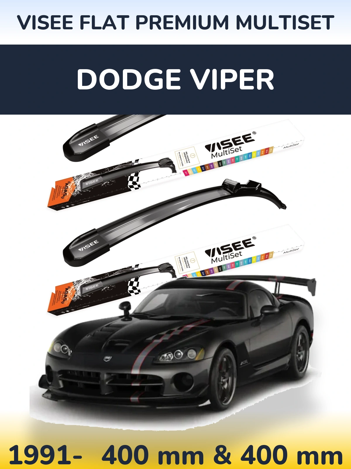 Torkarblad VISEE FLAT PREMIUM MultiSet för Dodge Viper