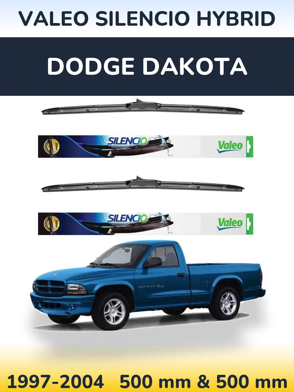 Torkarblad Valeo Silencio Hybrid för Dodge Dakota