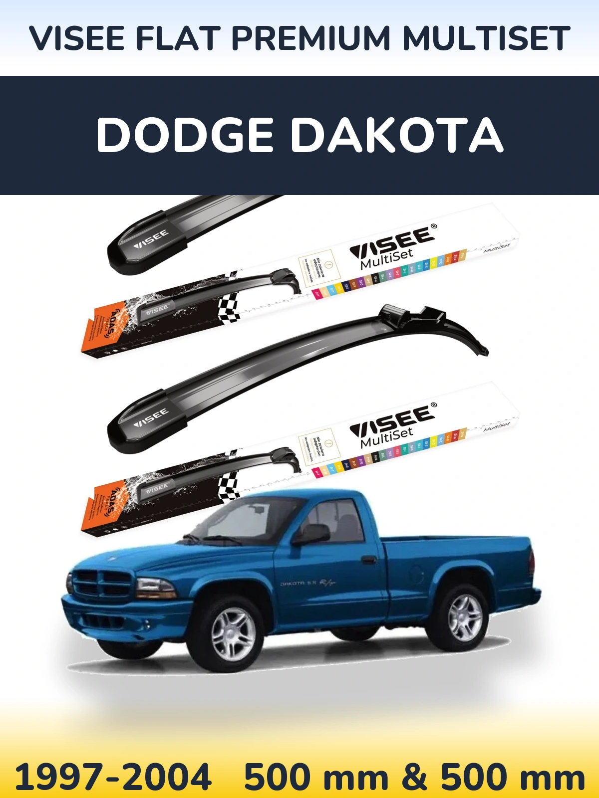 Torkarblad VISEE FLAT PREMIUM MultiSet för Dodge Dakota