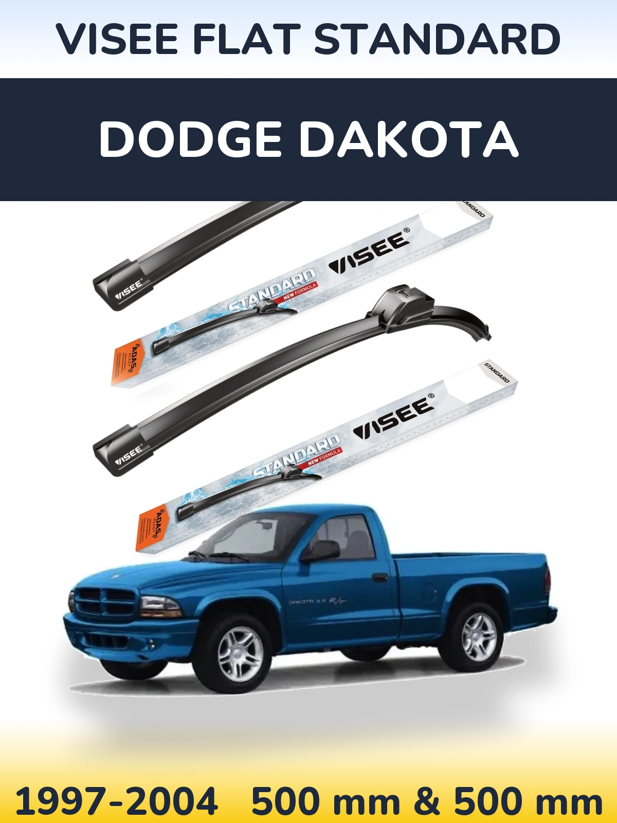 Torkarblad VISEE FLAT STANDARD för Dodge Dakota