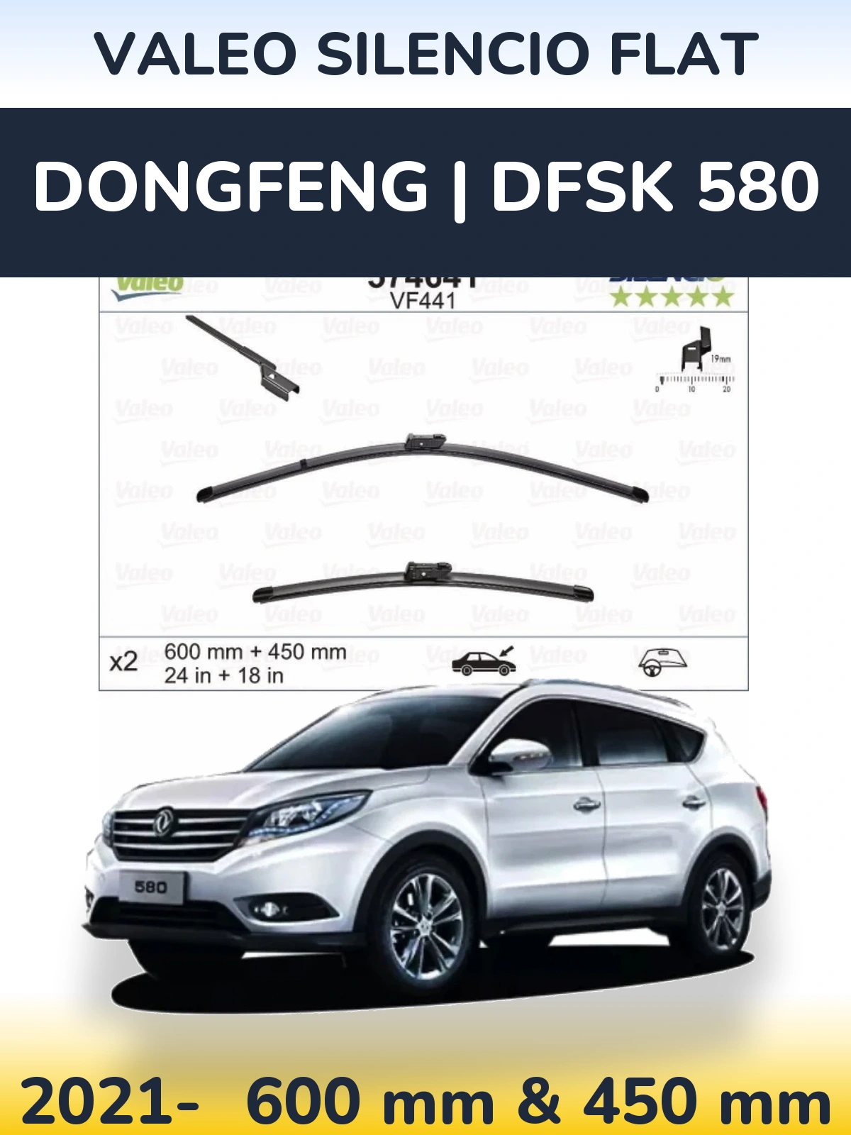 Torkarblad Valeo Silencio Flat för DongFeng | DFSK 580