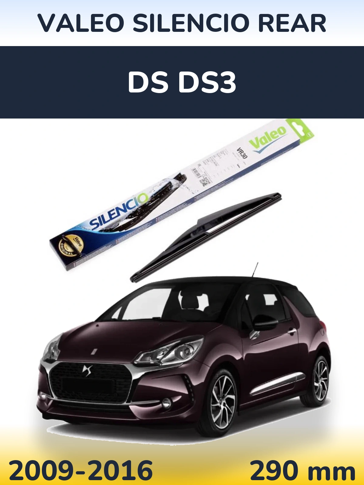 Torkarblad Valeo Silencio Rear för DS DS3