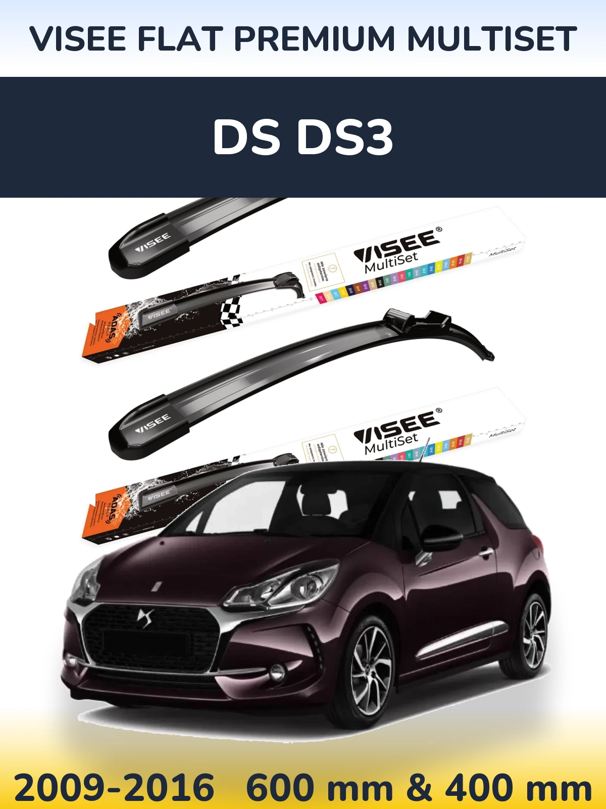 Torkarblad VISEE FLAT PREMIUM MultiSet för DS DS3