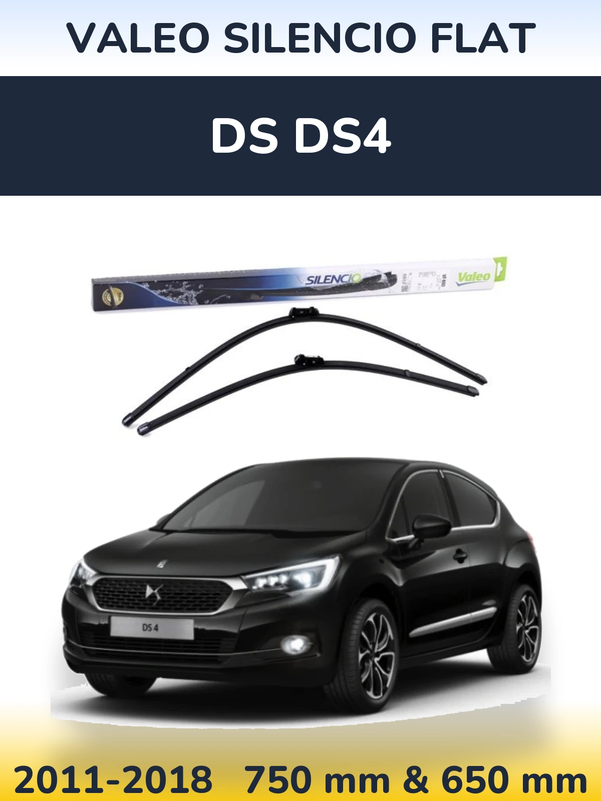 Torkarblad Valeo Silencio Flat för DS DS4