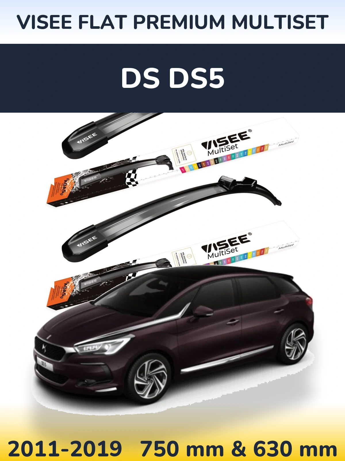Torkarblad VISEE FLAT PREMIUM MultiSet för DS DS5