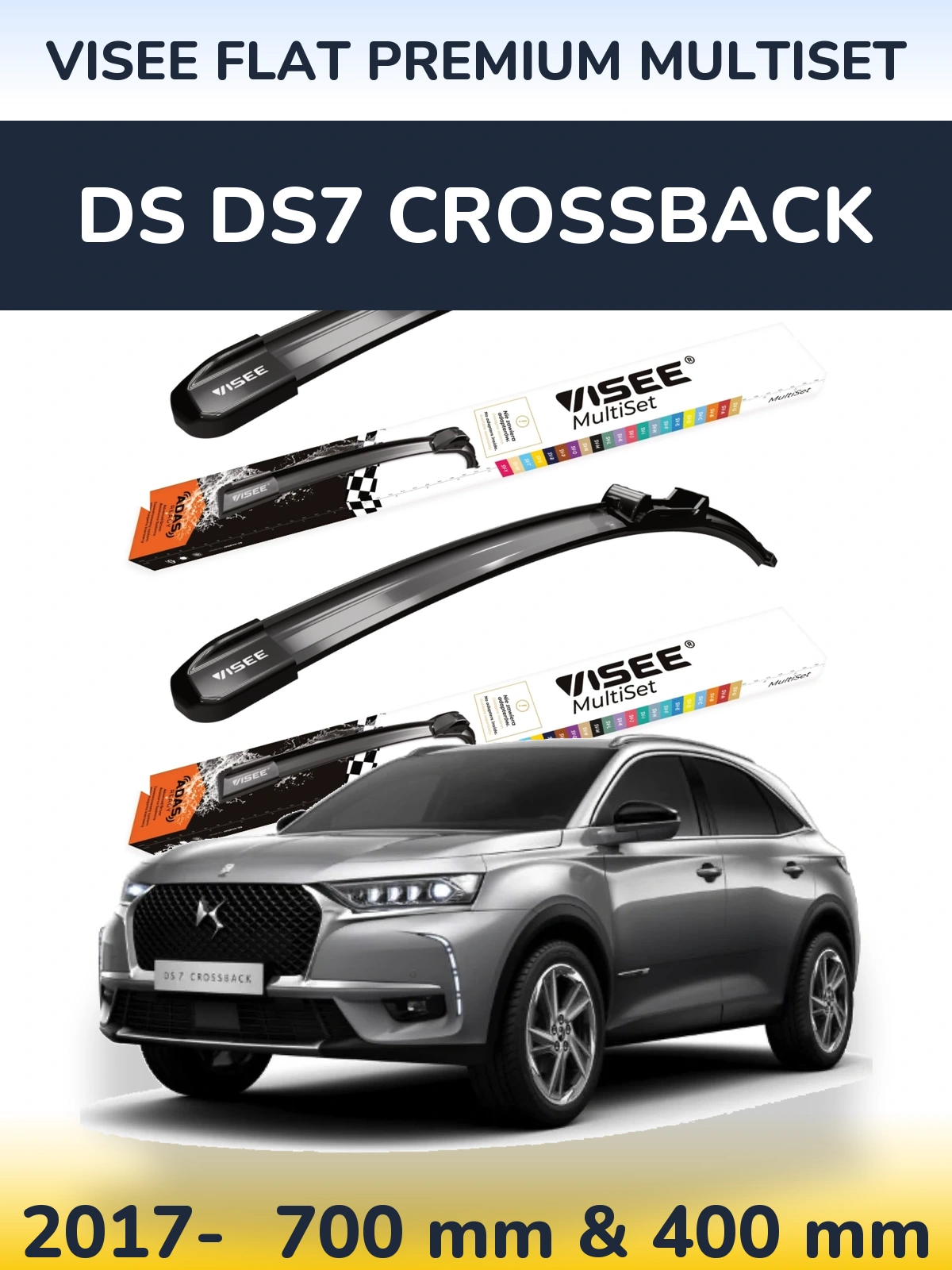 Torkarblad VISEE FLAT PREMIUM MultiSet för DS DS7 Crossback