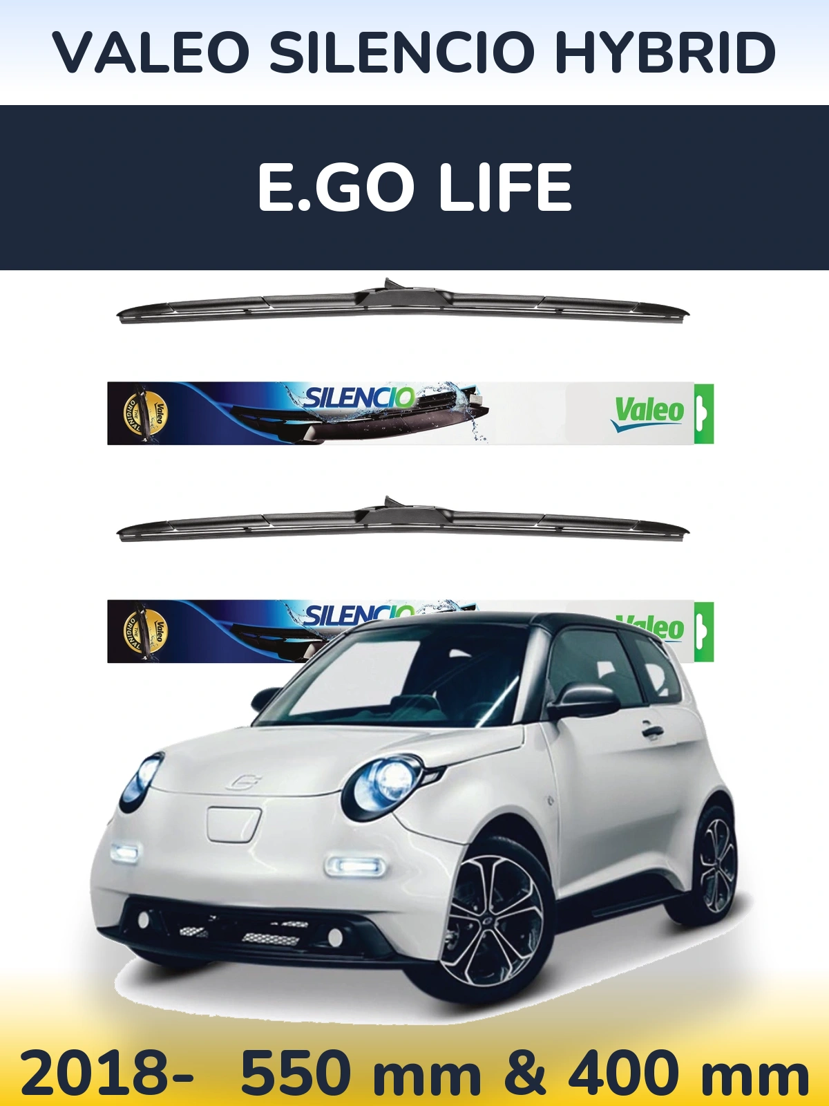 Torkarblad Valeo Silencio Hybrid för E.GO life