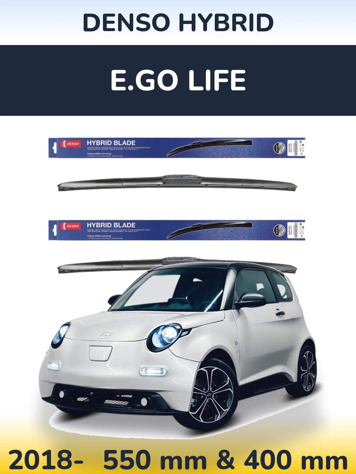 Torkarblad Denso Hybrid för E.GO life